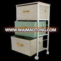 2019 hot selling 3 drawers storage cabinet with wheel chest in bedroom for storage toys stufferand